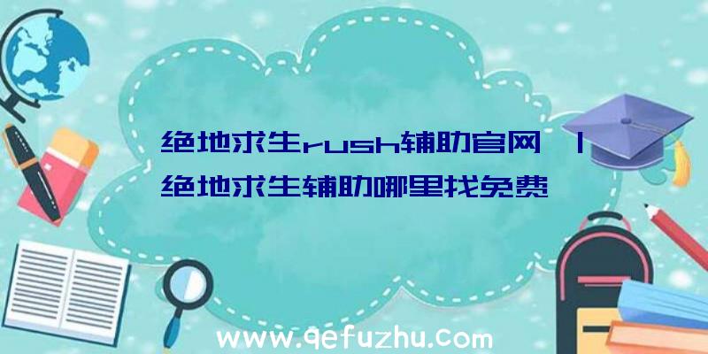 「绝地求生rush辅助官网」|绝地求生辅助哪里找免费